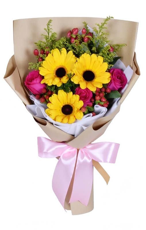 Gerbara and Roses Bouquet product1448